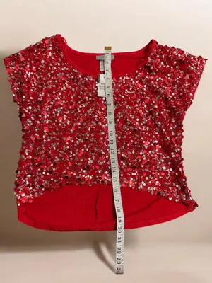 Body Central Red Sequin Crop Top thumbnail 3