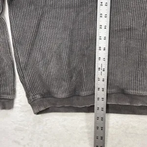 Aerie Hoodie Pullover Ribbed‎ Drawstring Cropped Comfy Casual Gray Large thumbnail 3