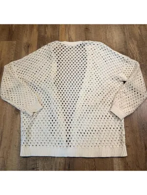 89th + Madison Cream Open-Knit Cardigan XL thumbnail 5
