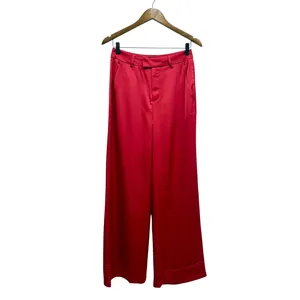 Lulus Modern Approach Red Satin Wide-Leg Pants size Medium NWT thumbnail 3