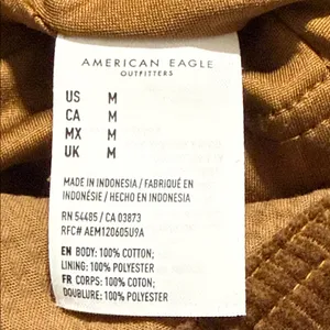 American Eagle size medium brown corduroy dress adjustable strap no pockets thumbnail 7