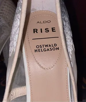 ALDO X OSTWALD HELGASON ZOWIE White Lace Bridal Block Heels Size 7.5 thumbnail 10