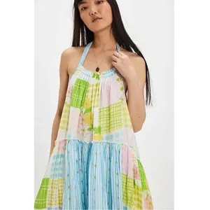 Free People Cottage Embroidered Patched And Pretty Halter Midi Maxi Dress Medium thumbnail 7