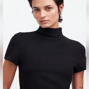NWT Madewell Black Short-Sleeve Mockneck Tee S Sold Out! thumbnail 5