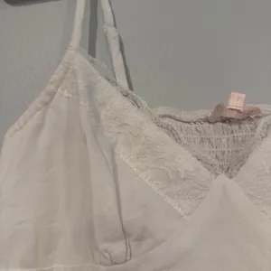 White Lace Bralette Crop Cami Top Size M thumbnail 3