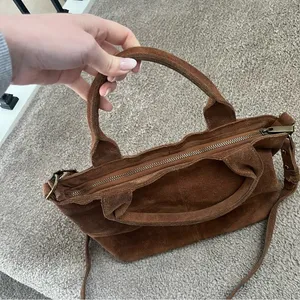 Urban Outfitters Purse Small Suede Leather Cross Body and Top Handles Zip Close thumbnail 7