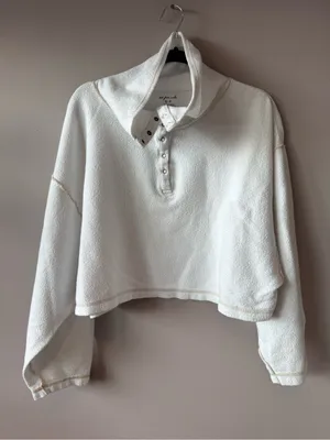 Urban Outfitters Out From Under Women’s Half Snap High Neck White Fleece Small thumbnail 1