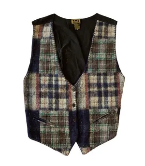 Vintage A J Patchwork Vest Green Size M thumbnail 3