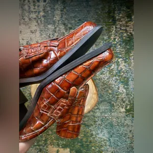 Vintage 90s American Eagle Kimmy fringe faux croc mule loafers, size 7M thumbnail 8