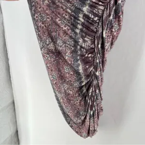 Free People Jasmine Boho Ruched‎ Bodycon Dress Soft Purple Floral Print Keyhole thumbnail 7