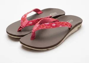 Chacos Women’s Classic Flip Flops Pink Pattern LUVSEAT Arch Support Sandals Beach thumbnail 1
