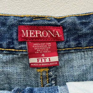 Vintage Merona women’s medium wash blue denim fit 1 100% cotton jean‎ shorts 4 thumbnail 5