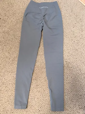 Alphalete Amplify‎ Leggings Small Blue Gray High Rise Scrunch Seamless thumbnail 4