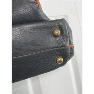Katherine Ward Vintage Doctor Satchel Black Tan Leather Handbag USA Handbag thumbnail 6