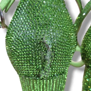 Lulus Shoes Size 10 Lulus Taylor Rhinestones Ankle Strap Heels Green With Flaws Missing Rhinestones thumbnail 11