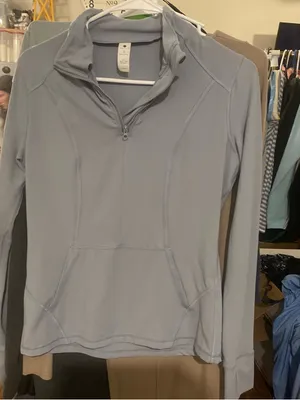 Yogalicious Light Gray Quarter-Zip Performance Pullover thumbnail 1