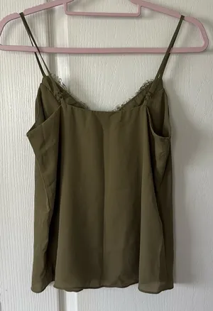 Melrose and Market Green Satin Lace Cami Tank thumbnail 2