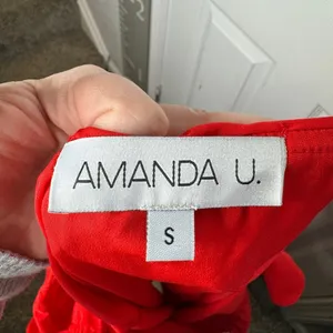 AMANDA‎ UPRICHARD Red Off-Shoulder Mini Dress Size Small Cocktail Party thumbnail 4