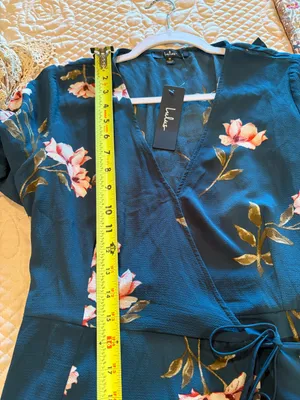 Lulus September Sunsets Dark Teal Floral Print Wrap Maxi Dress NWT size M thumbnail 11