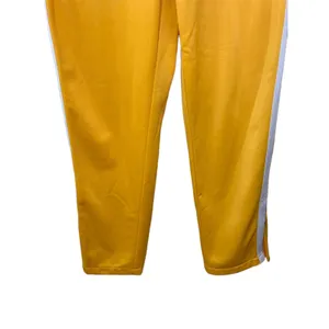 Lovers + Friends Yellow Track Jogger Pants Stripe Zip Ankle Small Festival thumbnail 3