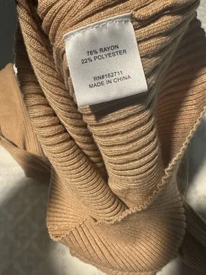 Hooked Up by IOT Ribbed Turtleneck Sweater in Camel Brown thumbnail 5