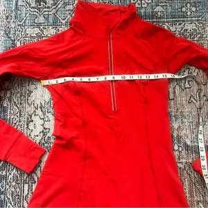 Lululemon Run Toasty Tech Pullover Love Red Size 6 1/4 Zip Running Jacket Shirt thumbnail 14