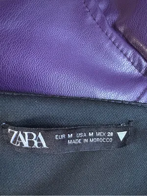 NWOT Zara Faux Leather Corset / Bra Top Plum Size Medium thumbnail 9