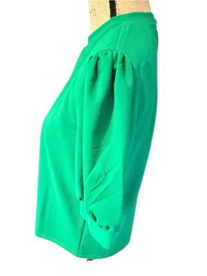 Women's Vibrant Green Puff Sleeve Blouse Size L (20” PTP) thumbnail 3
