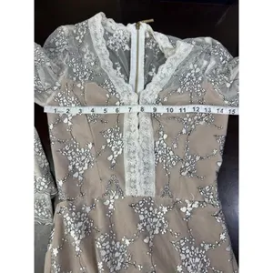 Bronx & Banco White Lace Floral Illusion Midi Dress Fits S Ethereal Elegance thumbnail 7