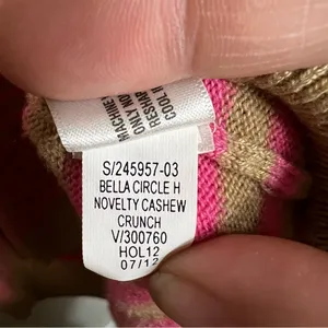 GAP Pink/Tan Bella Circle H Novelty Striped Sweater‎ thumbnail 8