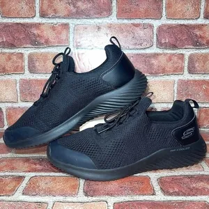 Pre-Owned Skechers Bounder-Stokley Air-Cooled Black Running Shoes 52513 Size 10 thumbnail 5