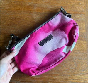 Longchamp Pink and Cream canvas purse thumbnail 1