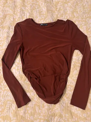 ZARA Brown Long Sleeve Top thumbnail 3