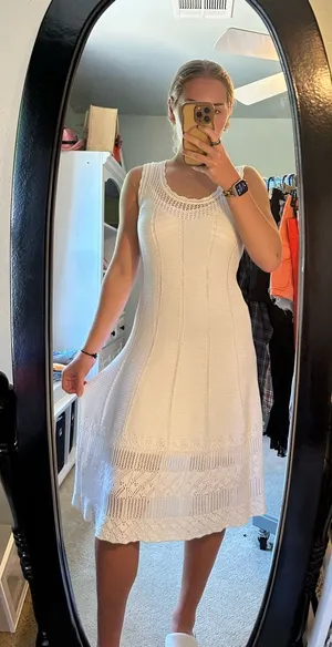 Ralph Lauren White Knit Sleeveless Midi Dress NWT thumbnail 1