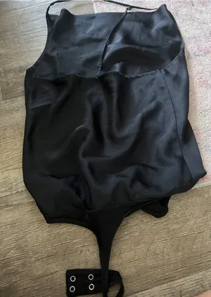 Abercrombie Black Satin Bodysuit size xs thumbnail 1