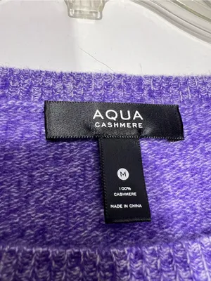 AQUA Cashmere 100% Cashmere Rolled Edge purple Sweater size M thumbnail 7