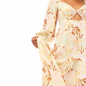 ROXY On Holiday Long-Sleeve Maxi Dress Twist‎ Front with Cutout, XS thumbnail 2