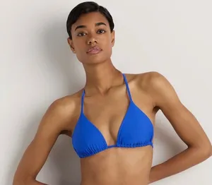 New Quince Women's Italian Triangle Bikini Top Electric Blue Size Small thumbnail 1