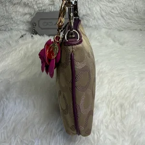 COACH y2k Purple Ashely Signature Canvas Wristlet Mini Purse thumbnail 5