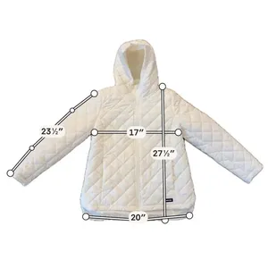 Lands’ End white featherless quilted hooded jacket size small thumbnail 3