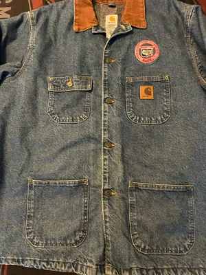 Vintage Carhartt Blanket Lined C59DST Jacket Denim Chore Barn Coat Men’s XL USA thumbnail 3