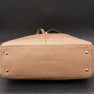 COACH F16531 Penelope Metallic Golden Beige Pebbled Leather Carryall Satchel Bag thumbnail 5