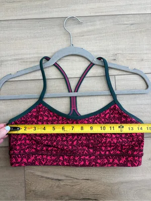 Lululemon Flow Y Bra Mountain Peaks Bon Bon Bordeaux Pink Sports Bra 8 thumbnail 5