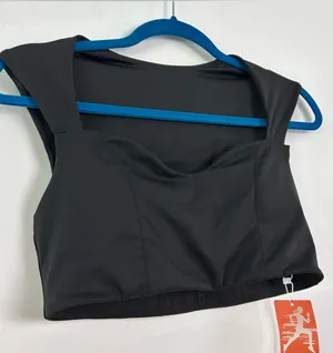Black Sweetheart Neck Workout Crop Top sz Medium thumbnail 1