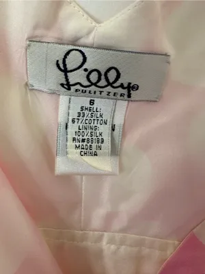 Lilly Pulitzer Pink/White Polka Dot Fit & Flare V-Neck Satin Dress Size 6 thumbnail 2