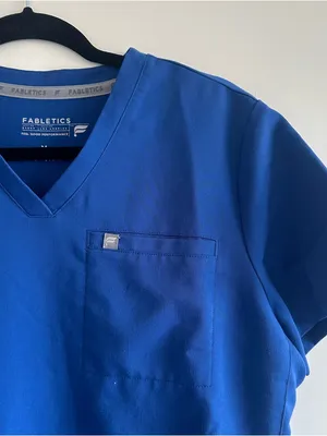 Fabletics Vital 1-Pocket Royal Blue Scrub Top thumbnail 6