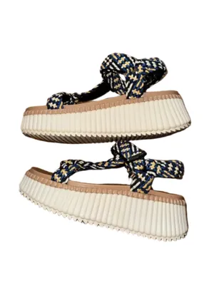 Steve Madden Silas Blue Multi platform sandal SIZE 8 thumbnail 6