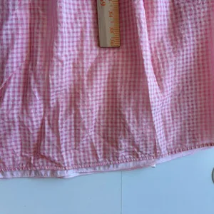 Kate Spade Gingham Dress Women 6 Pink Silk Blend V-Neck Fit Flare K7652 thumbnail 9