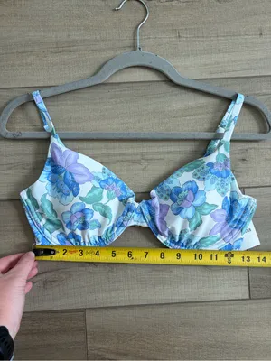 Hollister Blue Green Floral Curvy Underwire Padded Bikini Top Small thumbnail 6