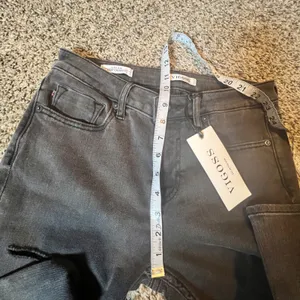 VIGOSS Stevie Crop Straight Jeans Dark Wash‎ Distressed Flair Size 27 thumbnail 6